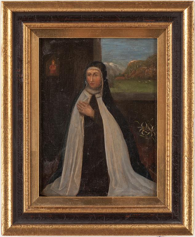 OKÄND KONSTNÄR, olja på pannå, 1700/1800-tal.