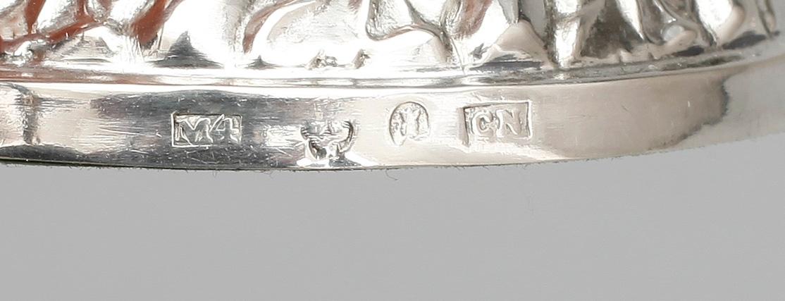LJUSSTAKAR, ett par, silver, Carl Nyström, Stockholm, 1842.