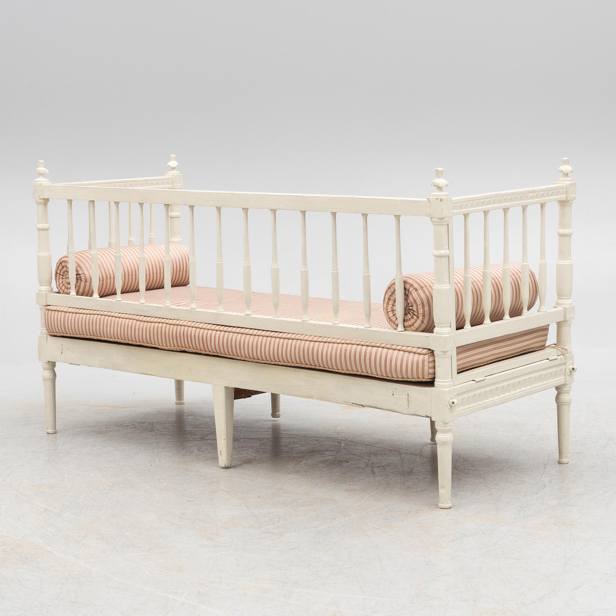 A Gustavian sofa, 18th century.