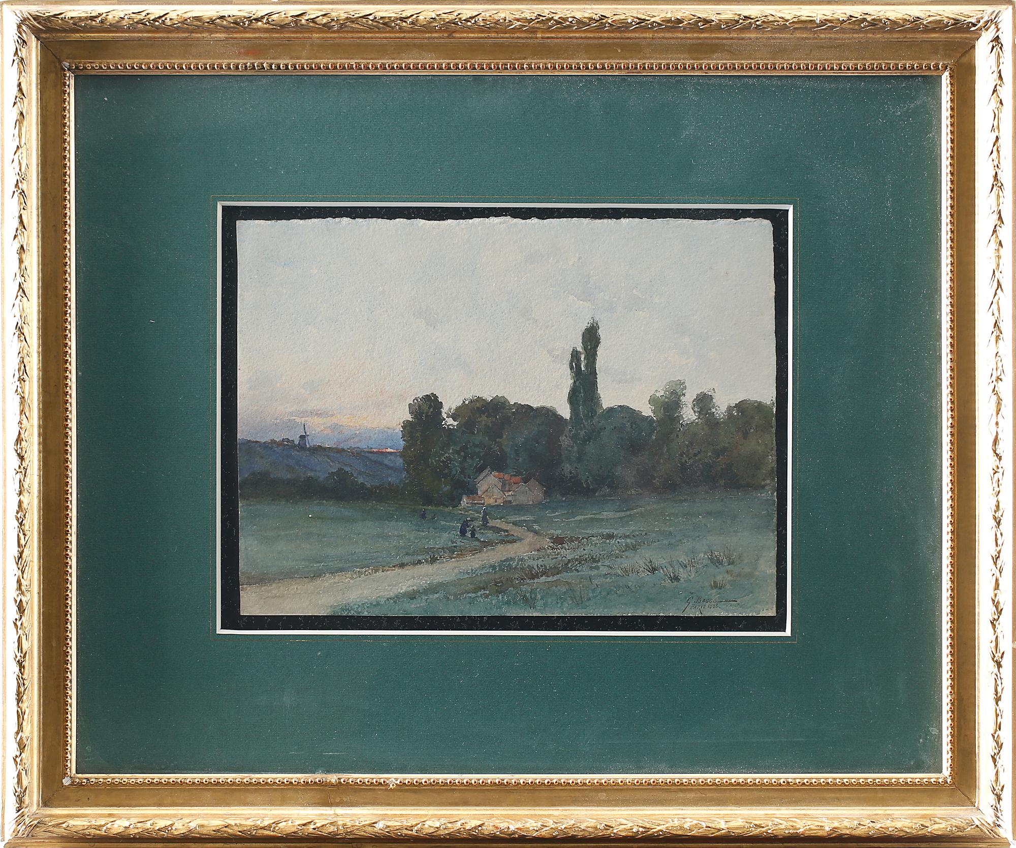 GUSTAV PONTUS BAGGE, akvarell, signerad och daterad Paris 1883.