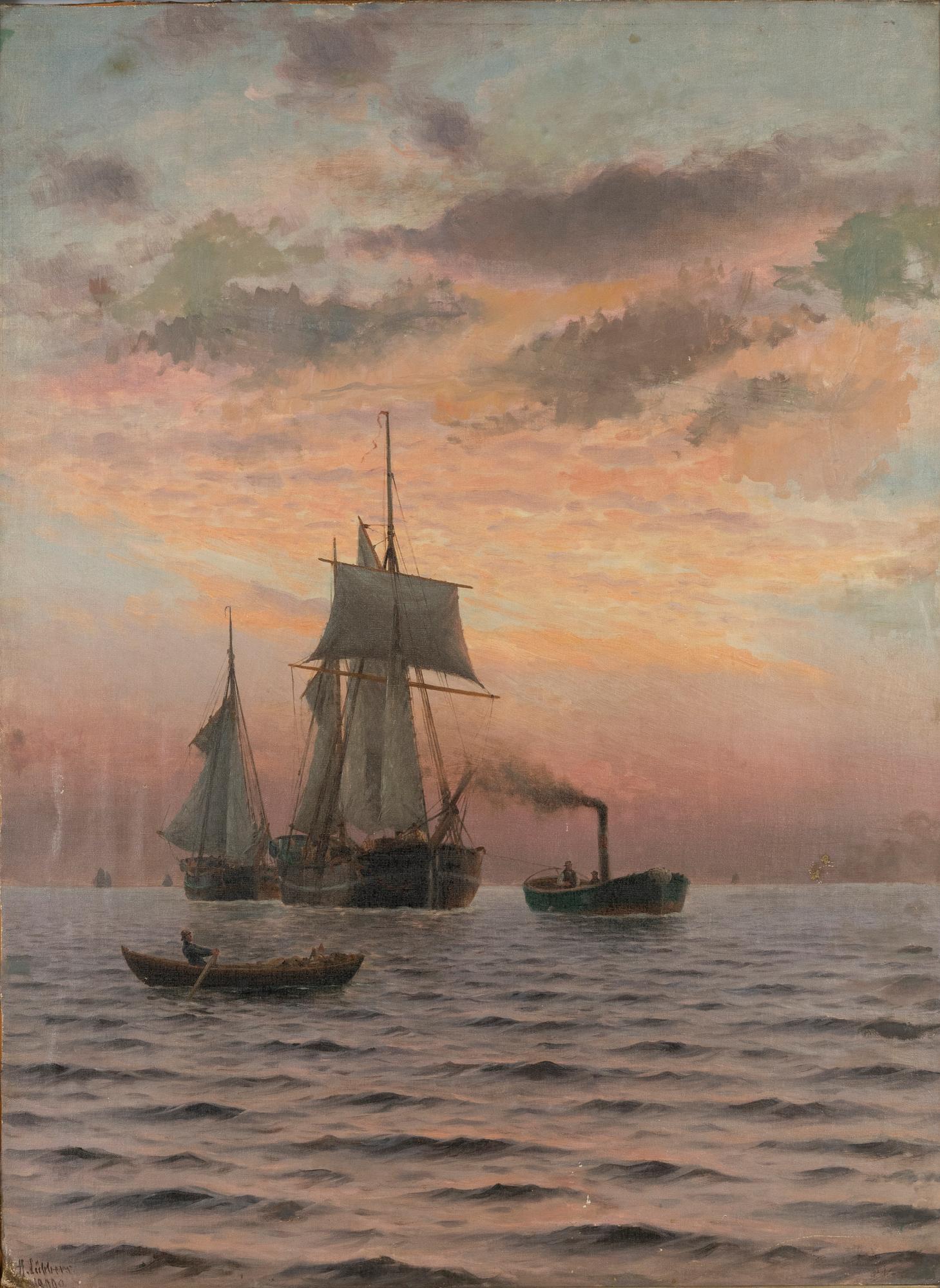 Holger Peter Svane Lübbers, oil on canvas/panel, signed and dated 1900.