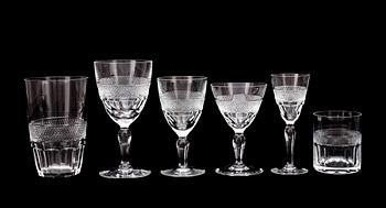 GLASSERVIS, 44 delar, "Rio", Edvard Hald, Orrefors, 1900-talets mitt.