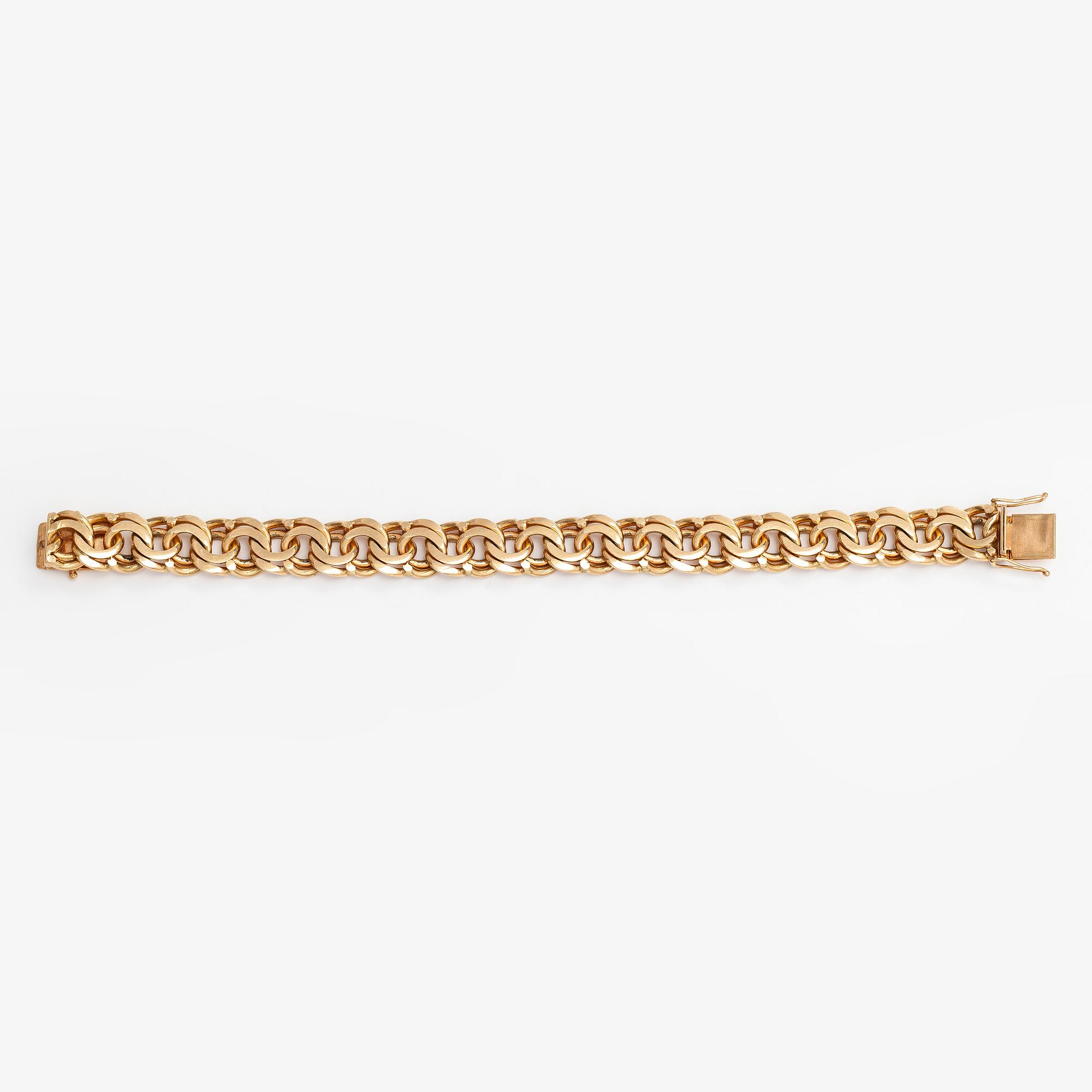 An 18K gold Bismarck bracelet. Swedish marks.