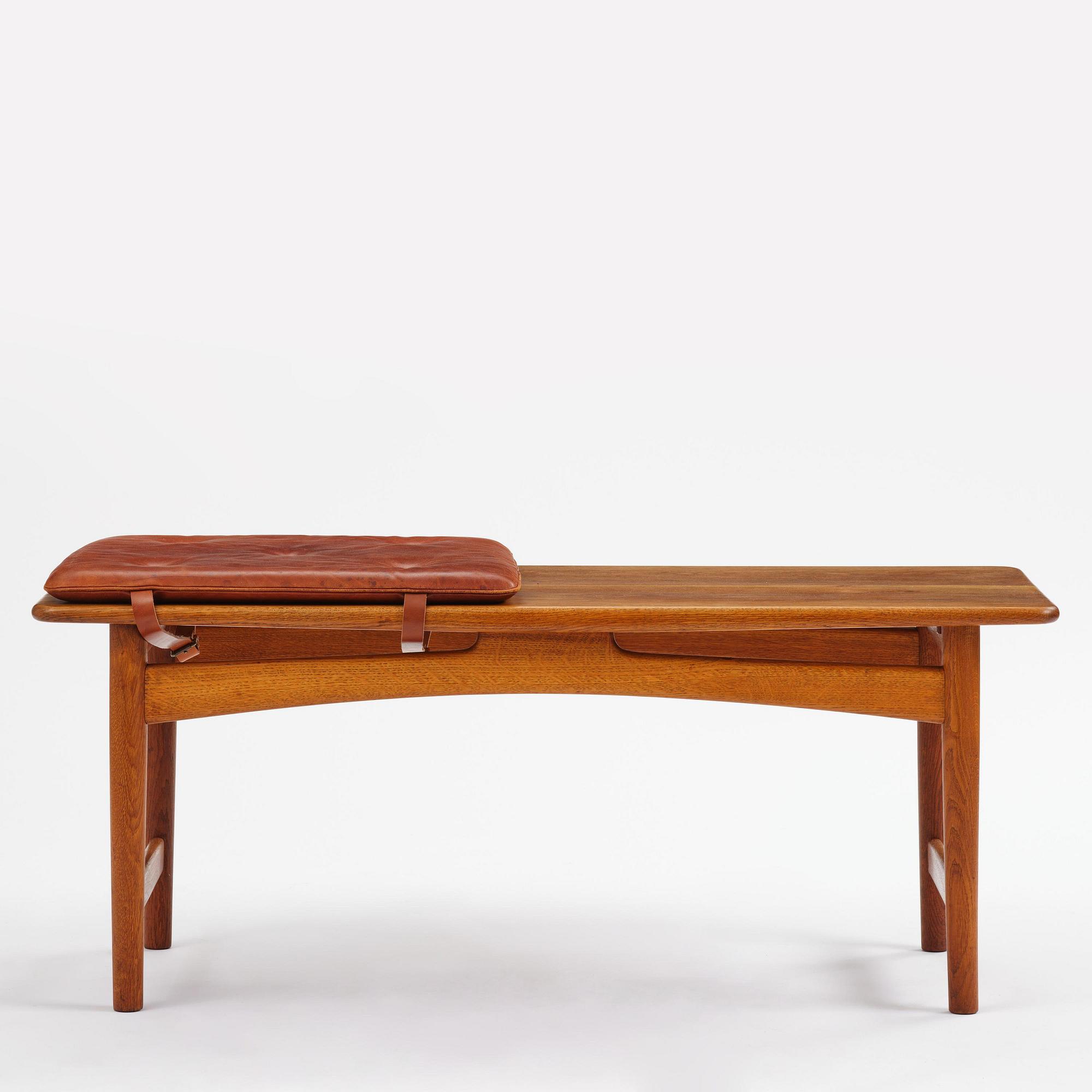 Børge Mogensen, a rare oak bench, cabinetmaker Erhard Rasmussen, Denmark, 1950s.
