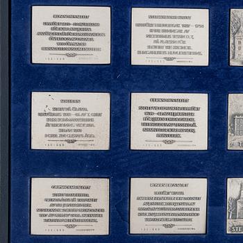 A group of twelve 'Svenska slott' silver plaques, Sporrong, Sweden, 1976.