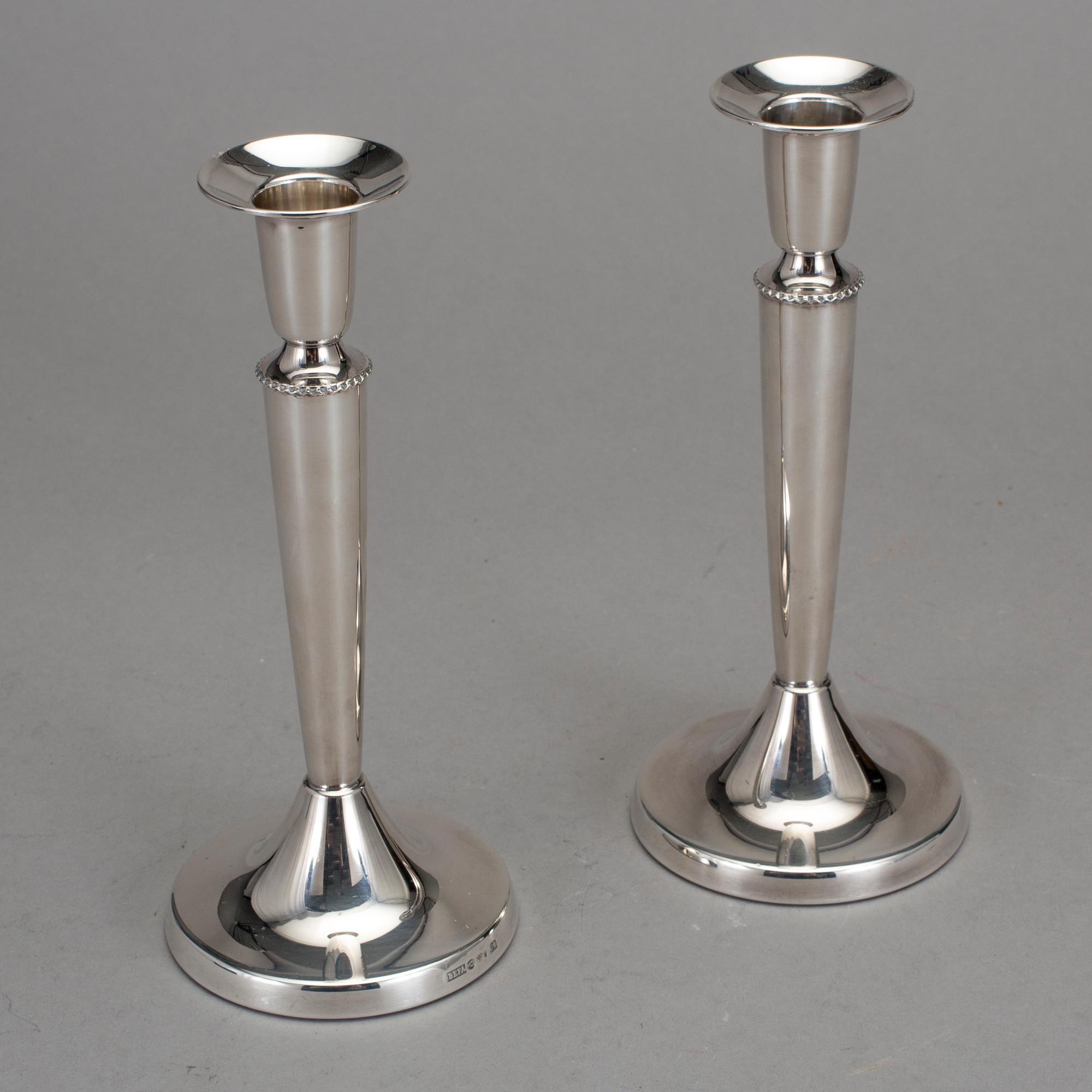 LJUSSTAKAR, 1 par, silver, BEFA, Göteborg, 1970.