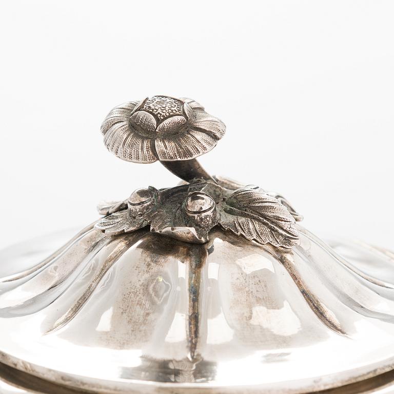 A Swedish 19th-century silver coffee pot, maker's marks of Gustaf Folcker, Stockholm 1844.