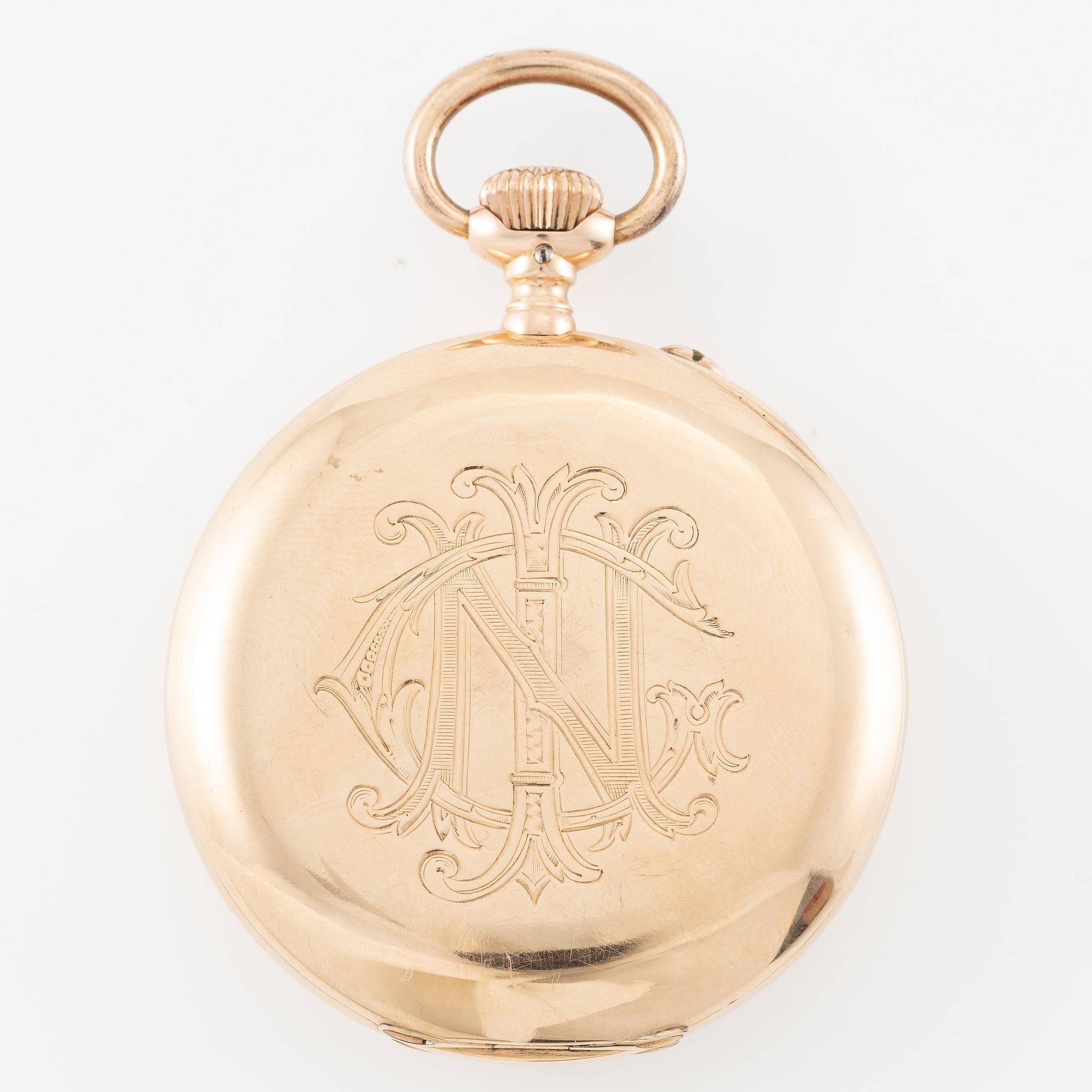 IWC, pocket watch, hunter, 49.5 mm.