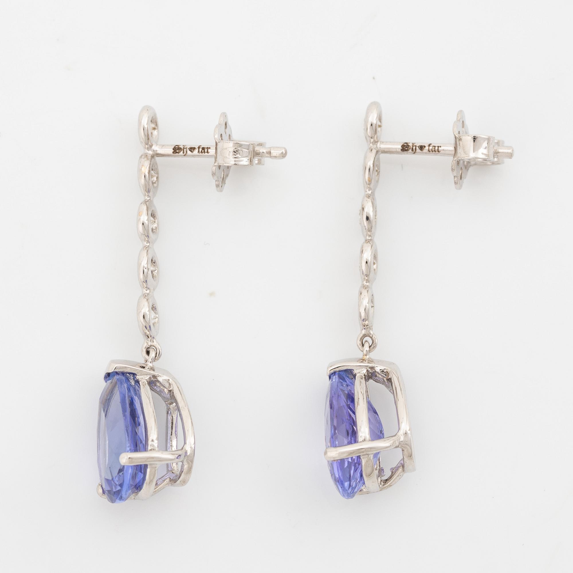 Tanzanite and diamond earrings.