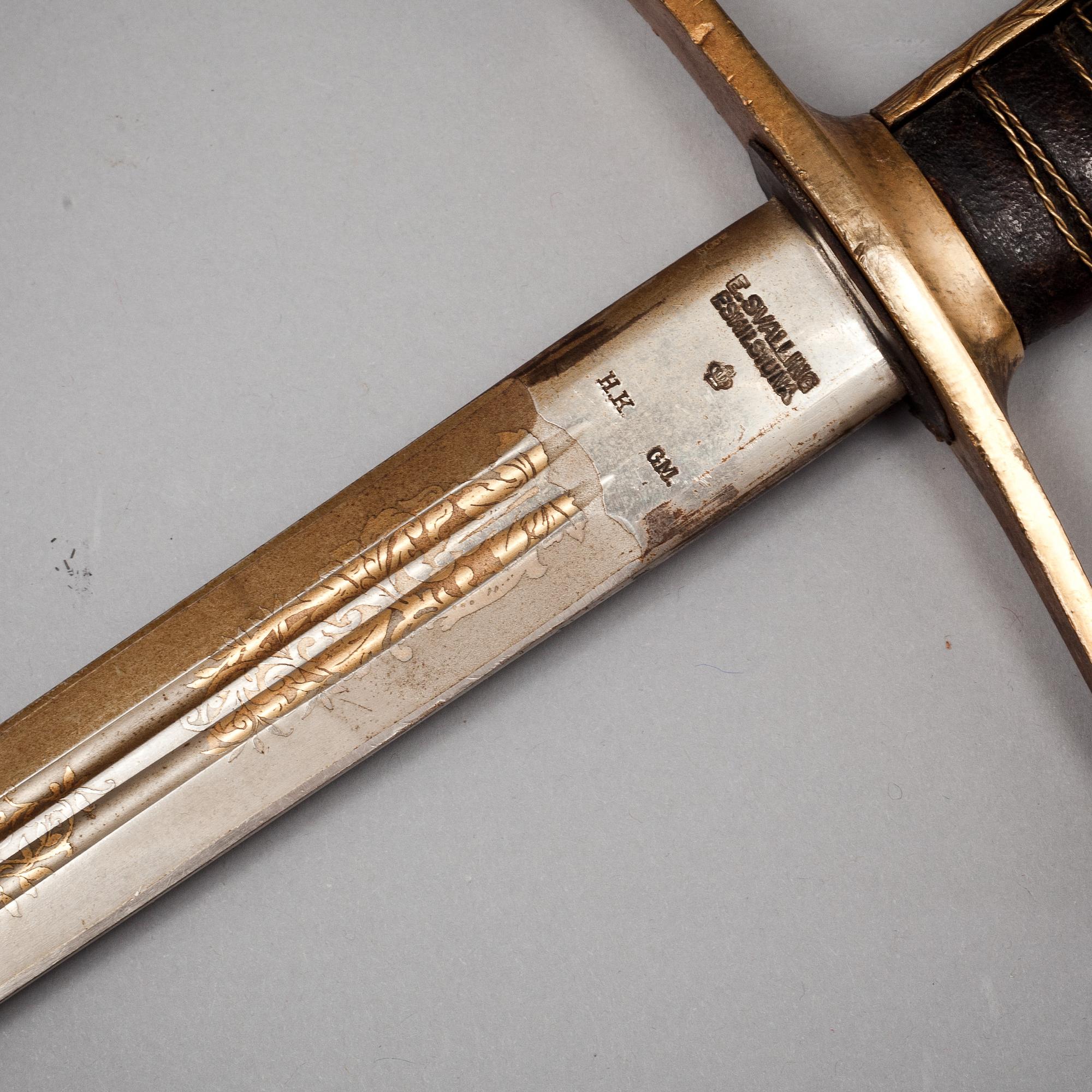 OFFICERSVÄRJA, Sverige 1800-tal, märkt G E Svalling, Eskilstuna.