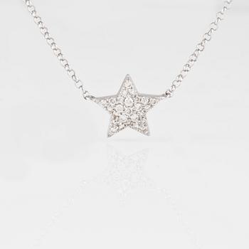 COLLIER, 18K vitguld med briljantslipade diamanter ca 0.15 ct. Vikt 1,8 gram.
