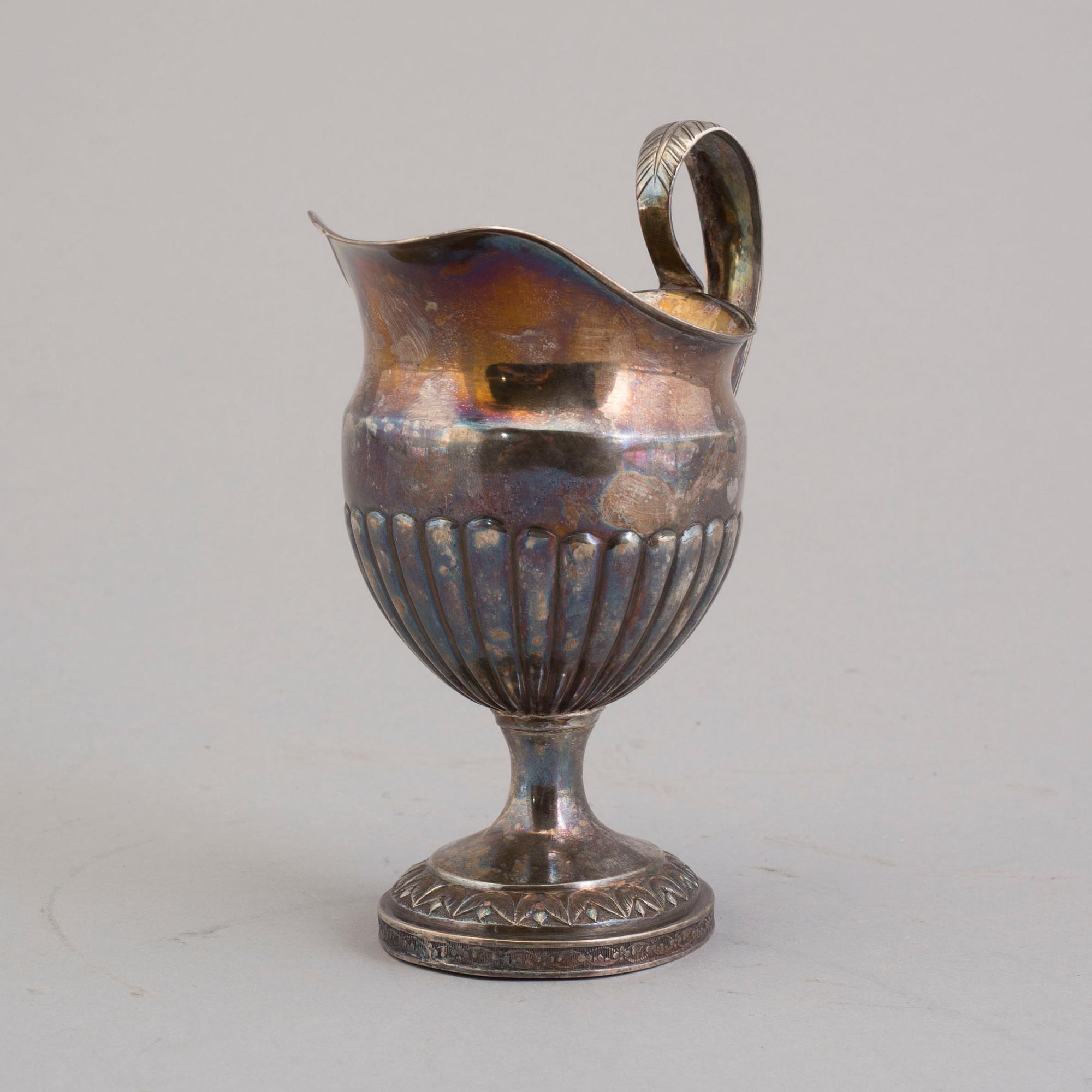 A SILVER CREAMER BY MICHAEL OLOF BARKMAN, VARBERG 1841.