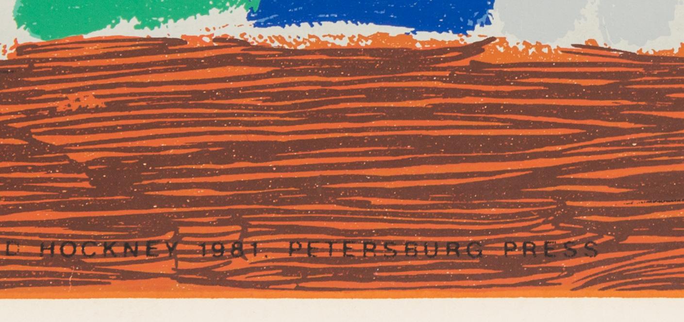 Silkscreen in colours by David Hockney, 1981, poster for the Metropolitan Opera, New York.