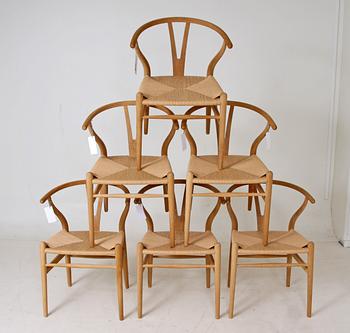 STOLAR, 6 st, "Y-stolen", Hans J. Wegner, Carl Hansen & Son.