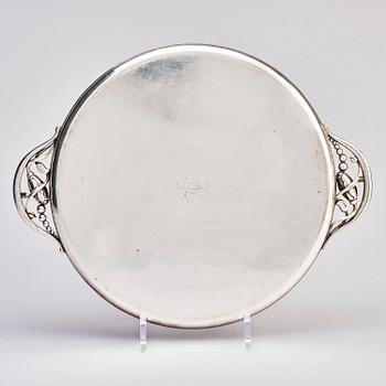 Georg Jensen, a sterling silver 'Magnolia/Blossom' tray, design nr. 2AB. Copenhagen 1933-44.