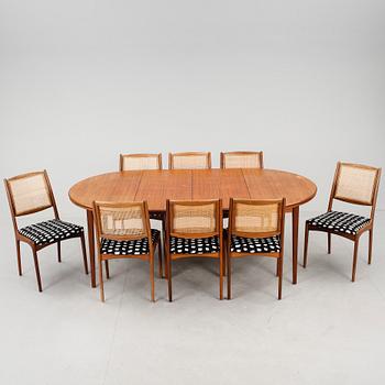 MATSALSGRUPP 9 delar, teak, 1900-talets mitt.