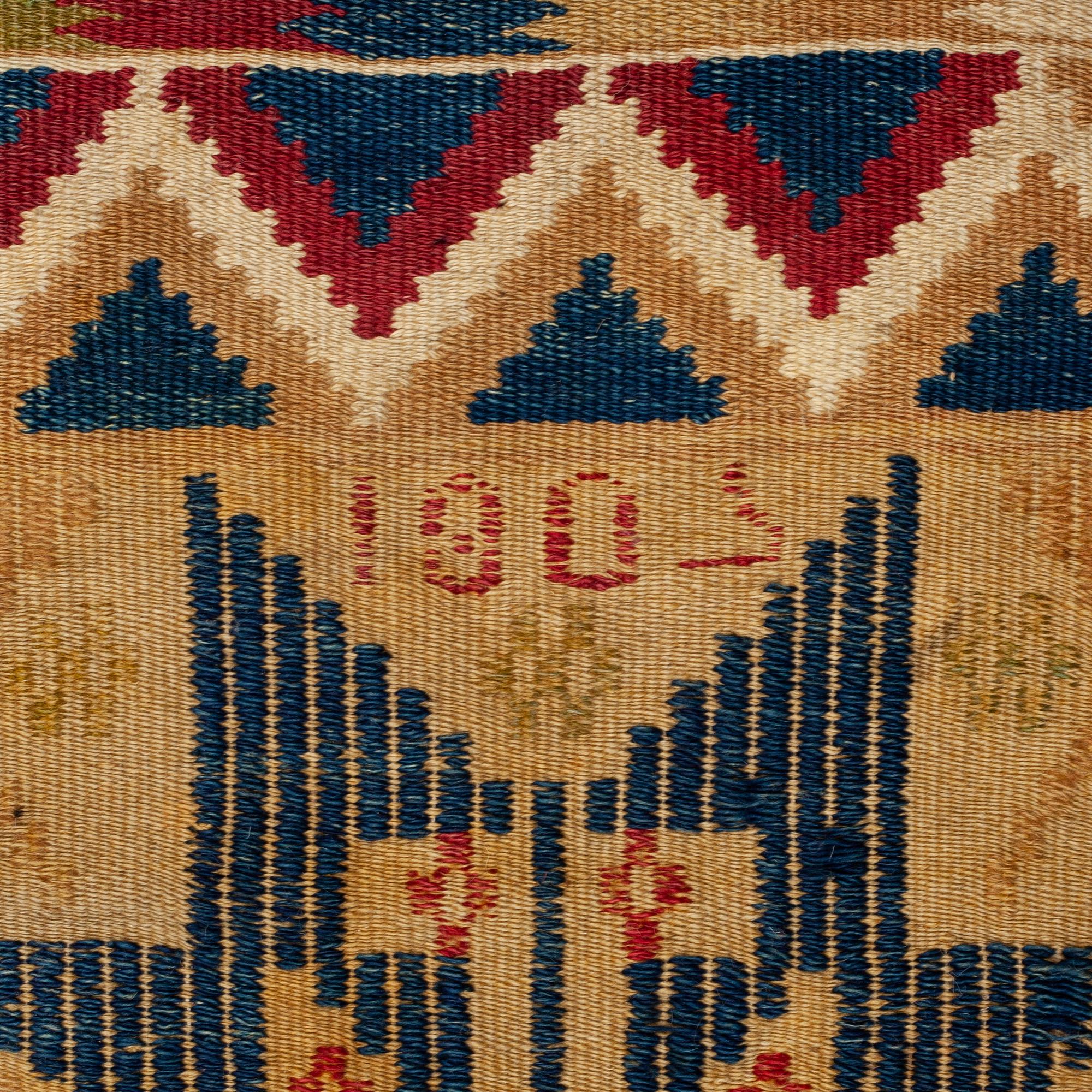A BED COVER AND A FRAGMENT, flat weave, ca 214,5 x 117,5 cm  and ca  126 x 53 cm, Scania the 19th century.