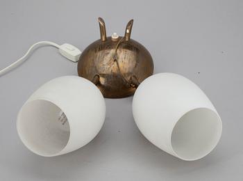 VÄGGLAMPA, mässing 1900-talets mitt.