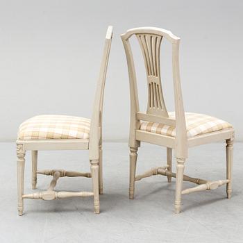 A set of five Gustavian style chairs, second half of the 20th century.