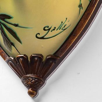 Emile Gallé, vägglampor, ett par, Nancy, Frankrike, Art Nouveau, 1900-talets början.