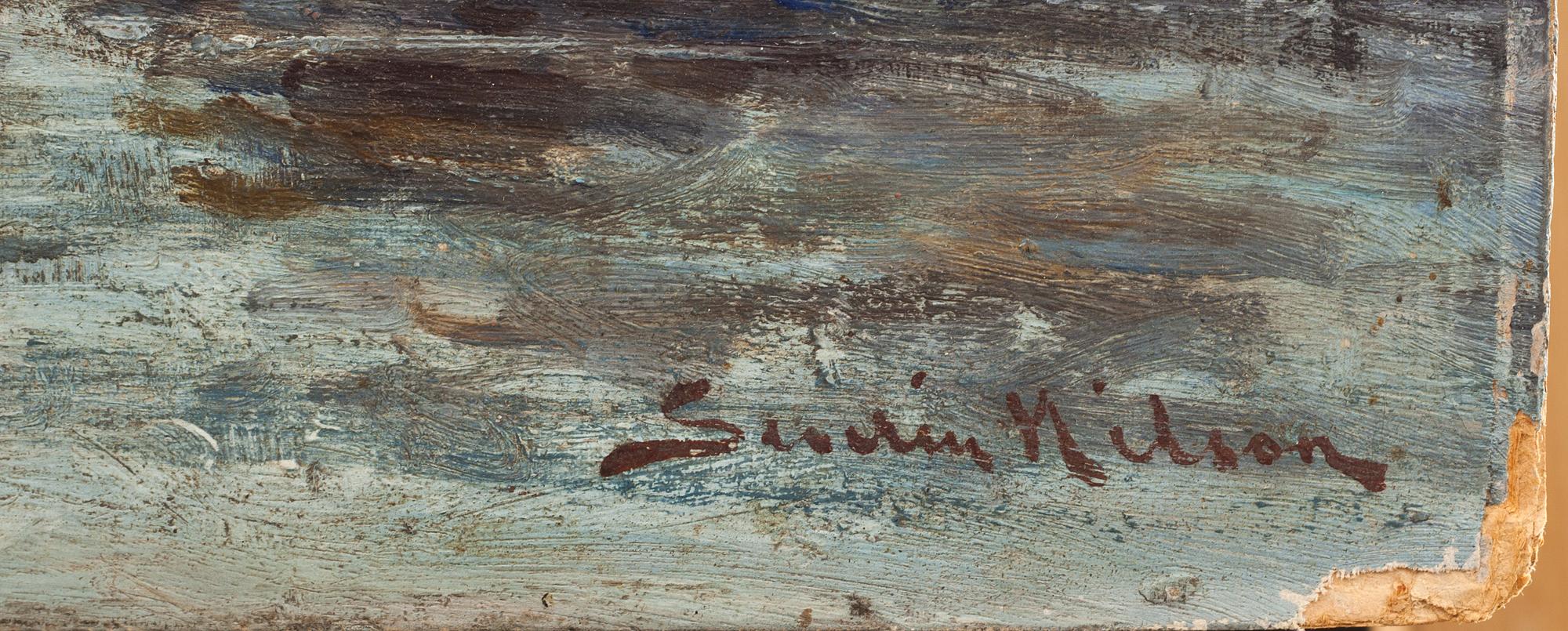 SEVERIN NILSON, olja på pannå. Signerad.