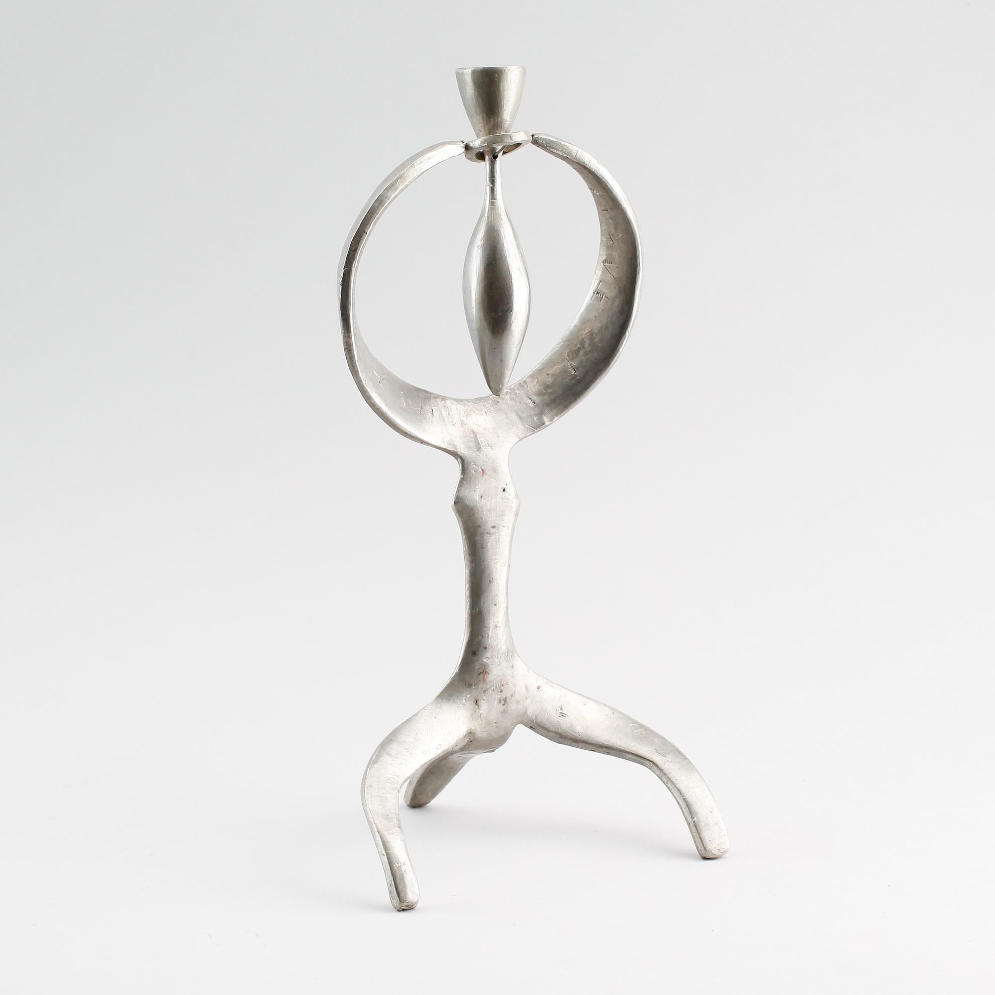 LJUSSTAKE, tenn, Rolf Svedberg, monogramsignerad.