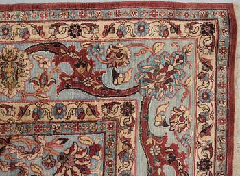 MATTO, a semi-antique silk Kashan relief (souf), ca 300 x 199,5 cm.