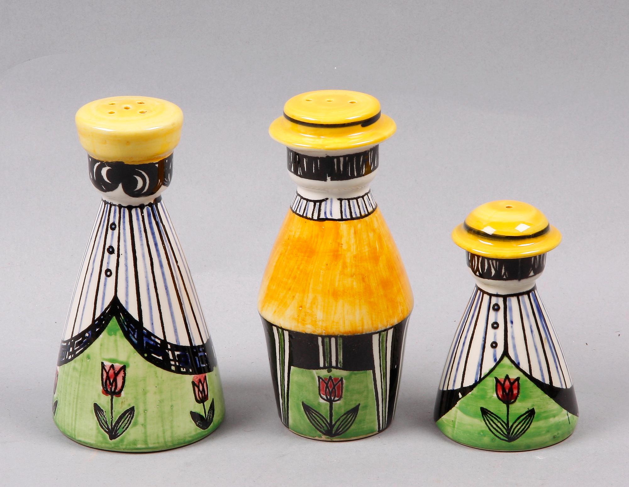 STRÖARE, 3 st, flintgods, "Familjen Pepparsson" Anita Nylund, Jie.