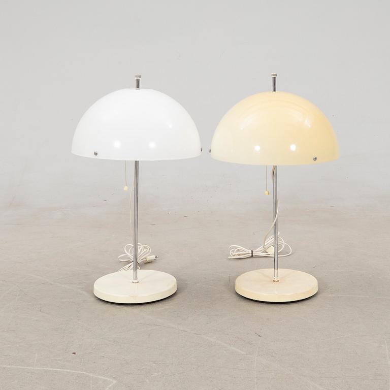 Table lamps, two by Fagerhult Lighting, late 20th century.