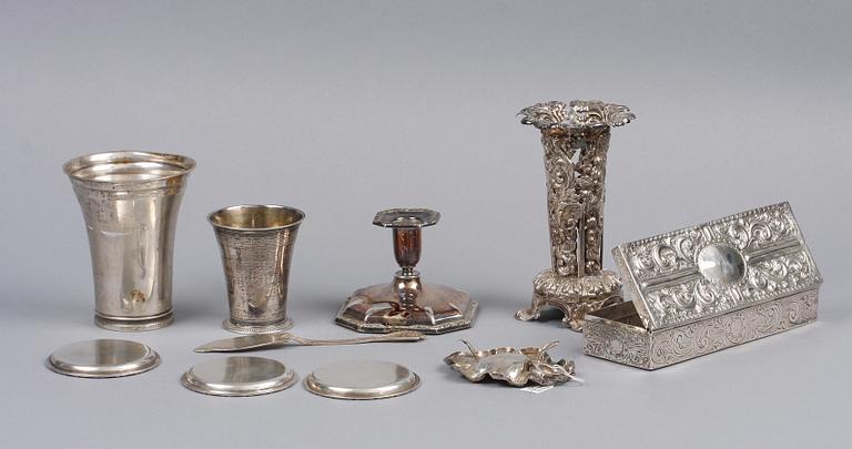 PARTI SILVER, 10 delar, bla Löngren & Co, Stockholm 1848.