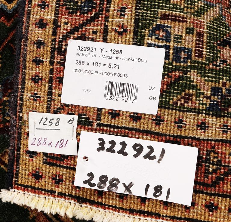 A carpet, Ardebil, c. 288 x 181 cm.
