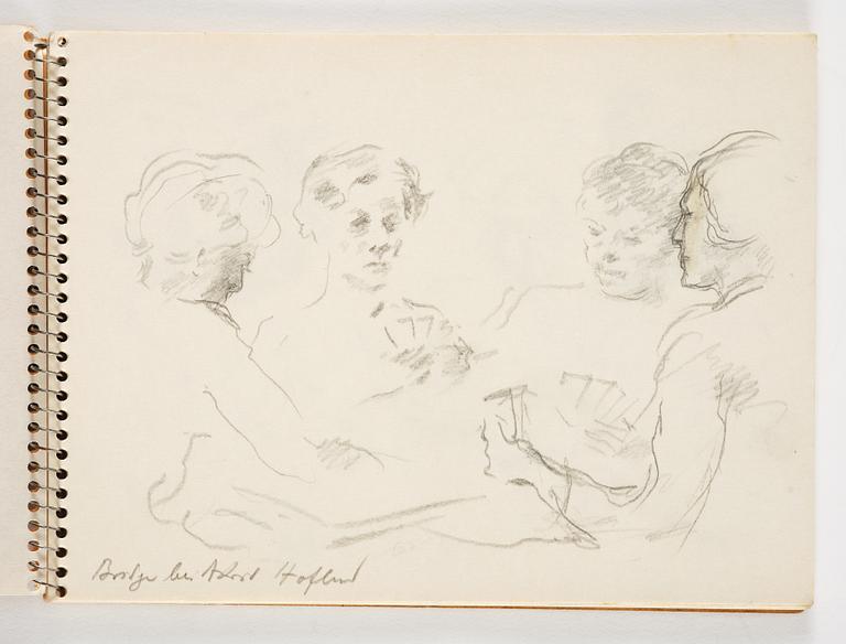 Lotte Laserstein, 4 skissböcker med blyertsteckningar.