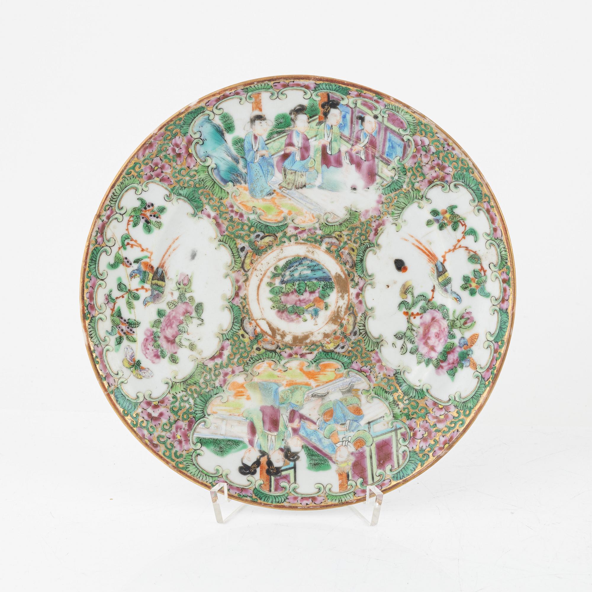 Parti porslin, 10 delar, kanton, Kina, 1800-tal.