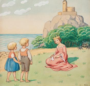 710. Elsa Beskow, Prinsessan och barnen (ur "Resan till landet Längesen").