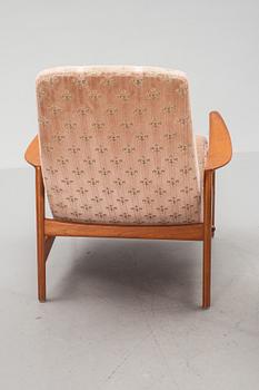 FÅTÖLJ med FOTPALL, "Duxiesta", Folke Ohlsson, DUX, etikettmärkt.