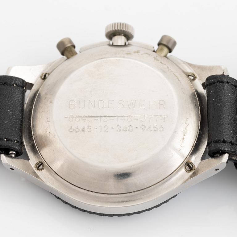 Heuer, "Bundeswehr", "3H", armbandsur, 43 mm.