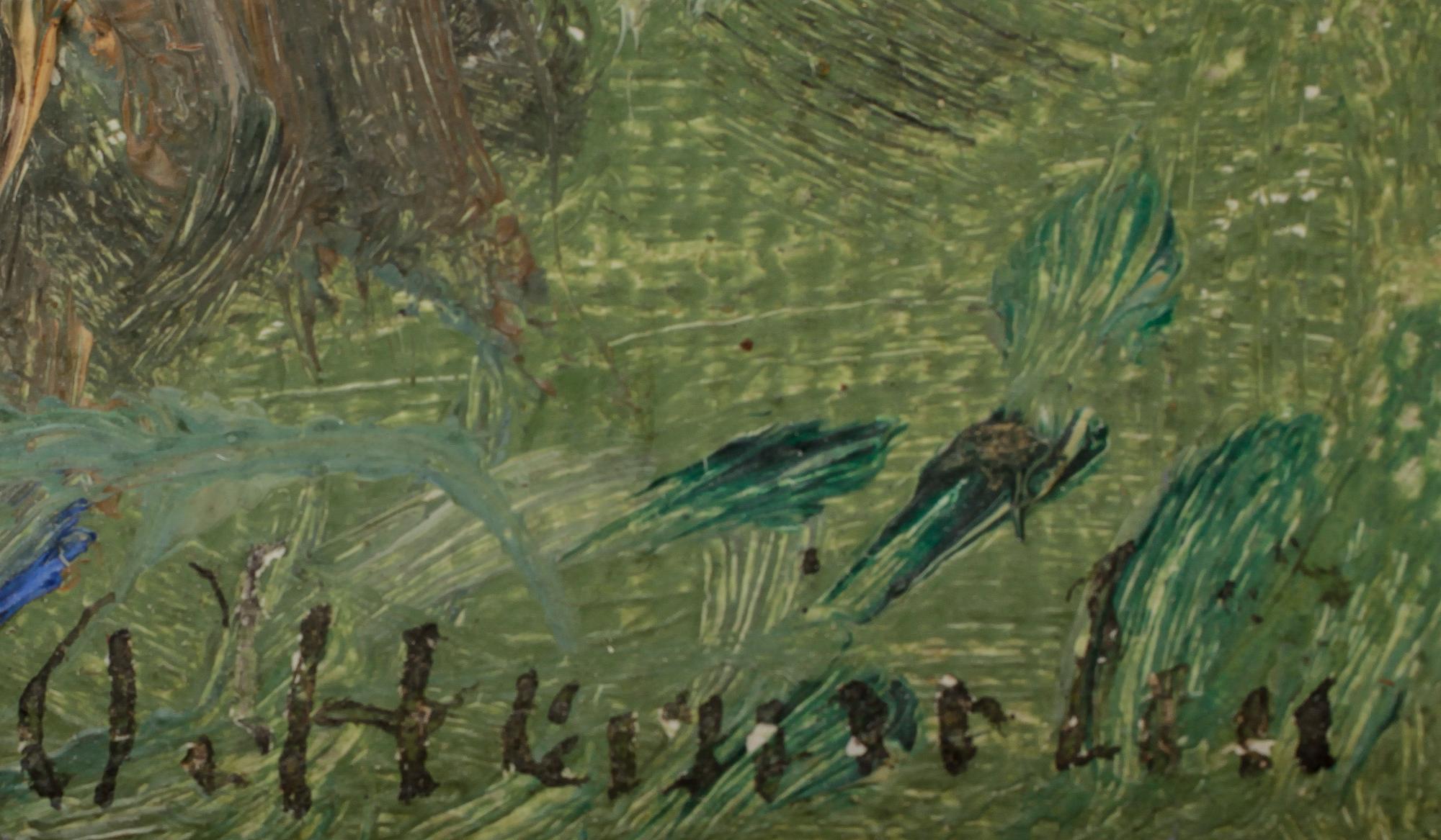 OLOF HERMELIN, olja på pannå. Signerad.