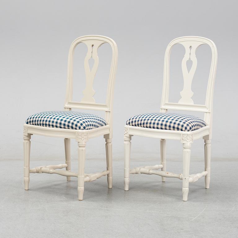 Eight Gustavian style 'Hallunda' chairs from IKEA.