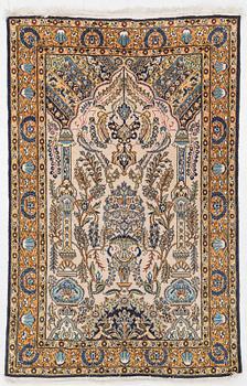 Carpet, Ghom, approx. 209 x 134 cm.