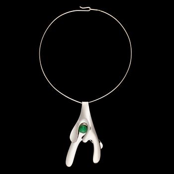 322. Elis Kauppi, A NECKLACE, sterling silver, aventurine quartz, Kupittaan Kulta 1972.