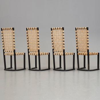 Axel Einar Hjorth, a set of four "Futurum" chairs for Nordiska Kompaniet, Sweden, ca 1928.