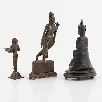Three bronze sculptures, India and Burma, 19th/20th Century.