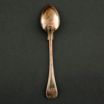 A silver set of table ware, 27 pcs, 19th and 20th century.