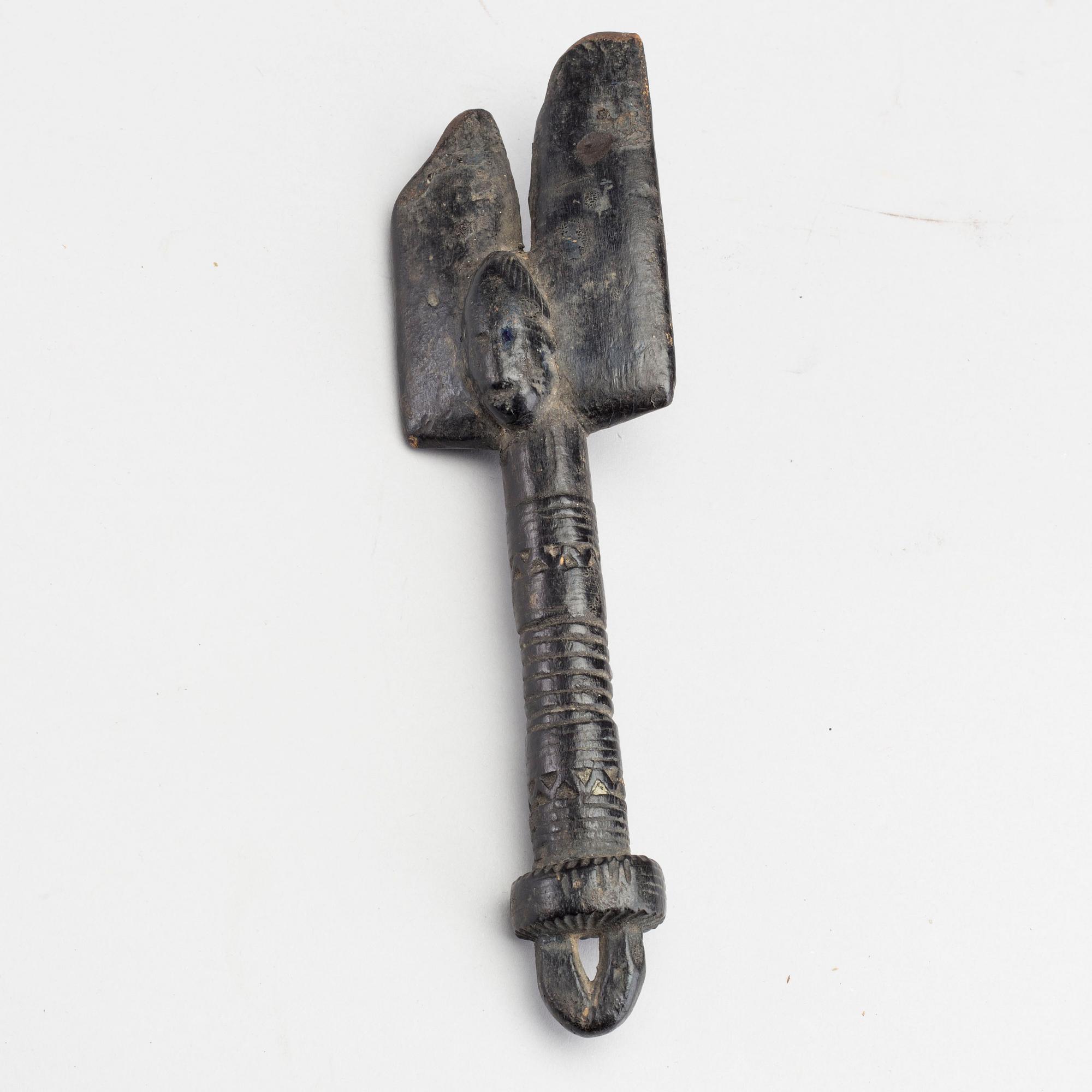 A SHANGO DANCE WAND, YORUBA, NIGERIA.