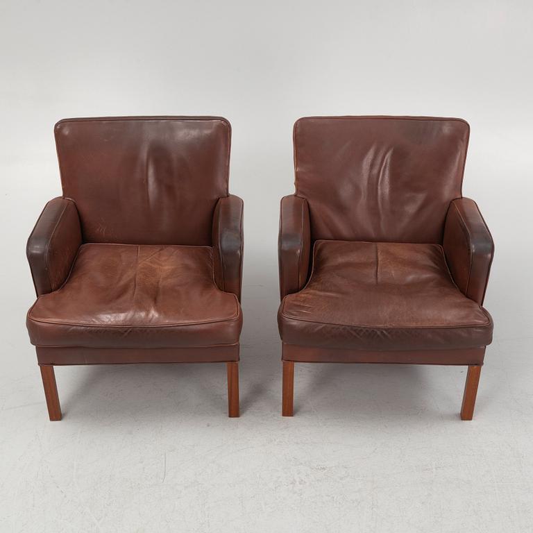 Kaare Klint, a pair of model '5313' armchairs, Rud. Rasmussen, Denmark.