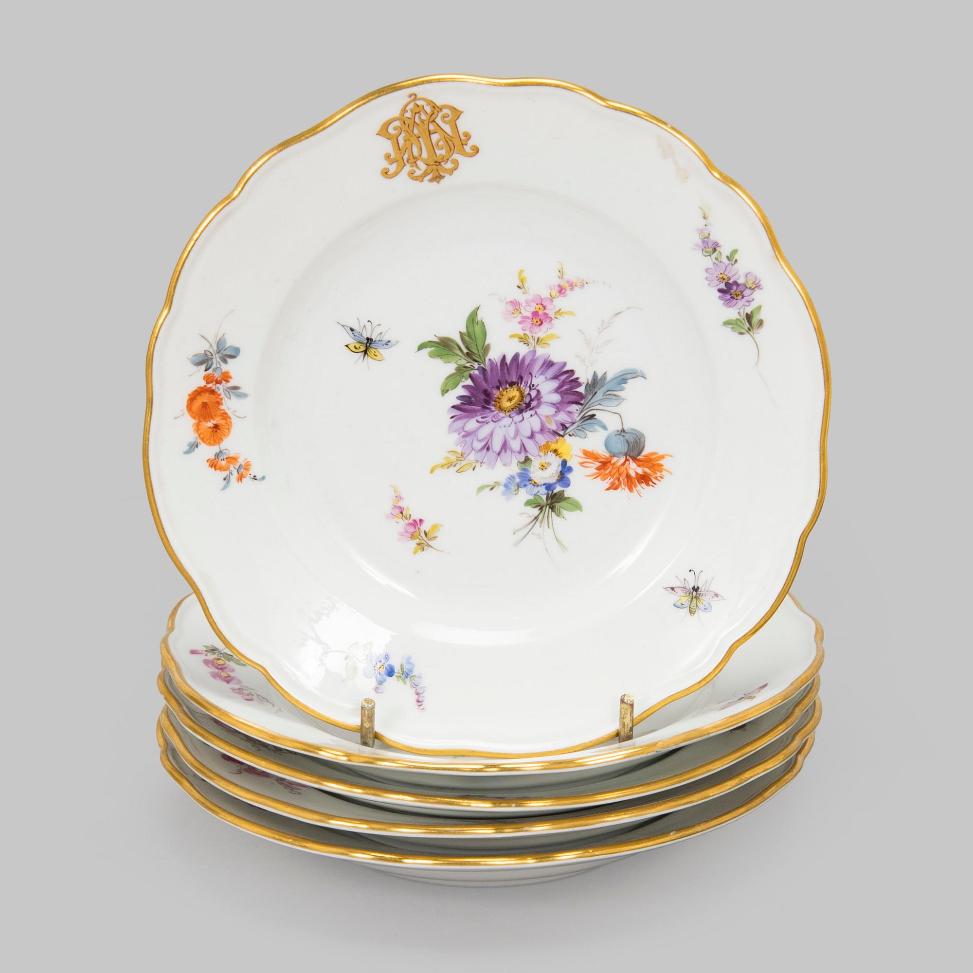 Meissen, astiaston osia, posliini, 18 kpl, Saksa.