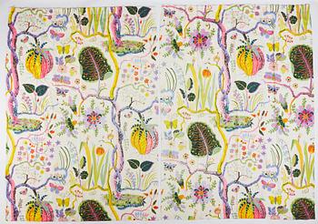 Josef Frank, a pair of linen curtains, 'Hawaii', Svenskt Tenn, Sweden.