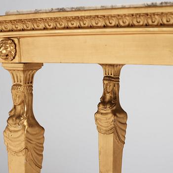 A late Gustavian console table, early 19th century.