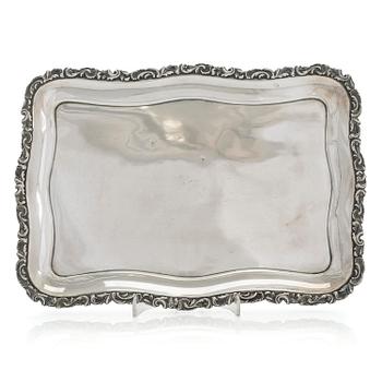 A silver tray, maker's mark of Adolf Sper, Saint Petersburg 1840.