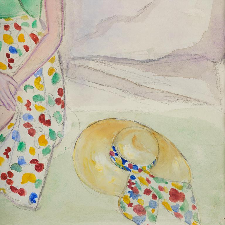 Einar Jolin, Tatiana Scheremetiew in Mölle in a polka dot skirt.